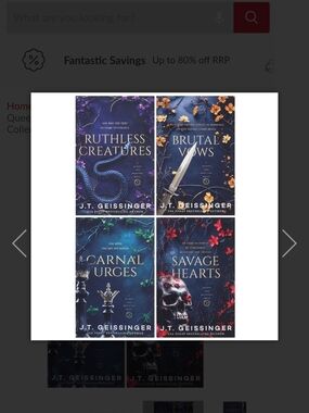 Four-Book Set by J.T. Geissinger - Blue & Dark Floral Covers